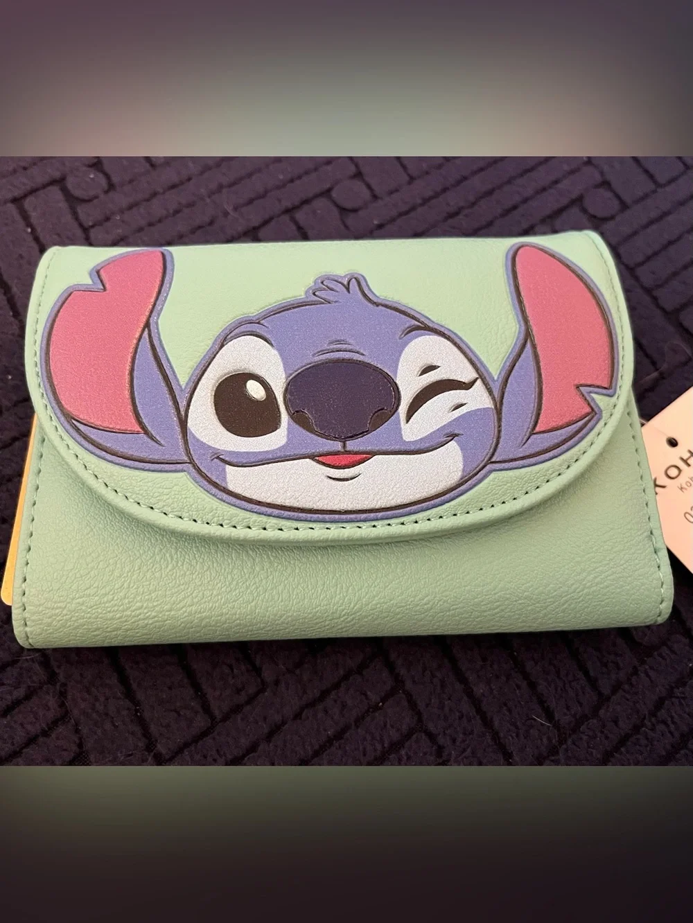 Disney Stitch Mint Wallet with Pink Tag Accent - Picture 1 of 4